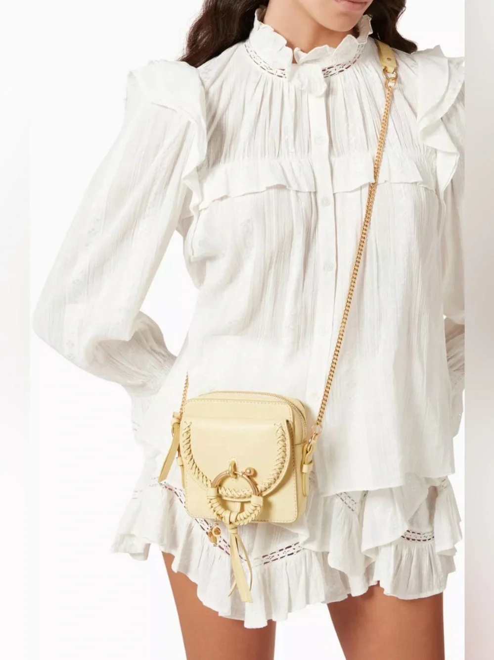 See by Chloé Joan Mini Camera Bag – Pale Yellow/Cream